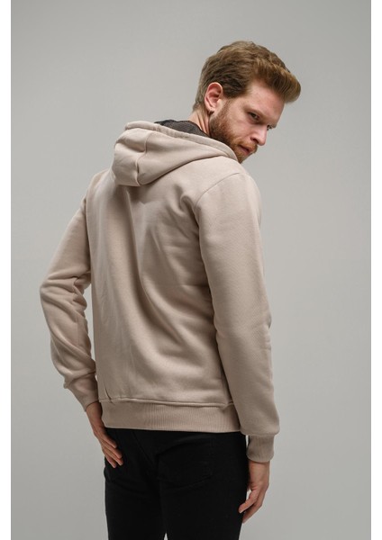 Regnault Üç Iplik Pamuklu Kapüşonu File Detaylı Fermuarlı Sweatshirt