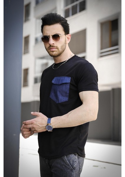 Bastien Kapaklı Kot Cepli Erkek Tshirt