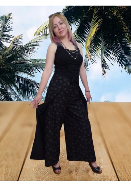 Siyah Bulmaca Pantolon