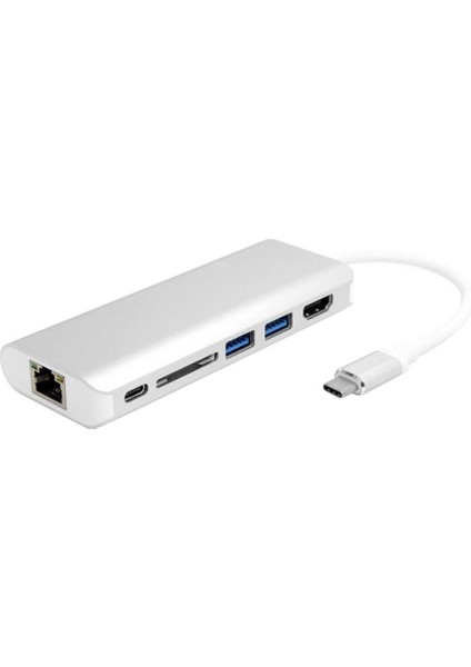 6 In 1 Type-C To HDMI 2 USB 3.0 Gigabit Sd Kart Type C Çevirici