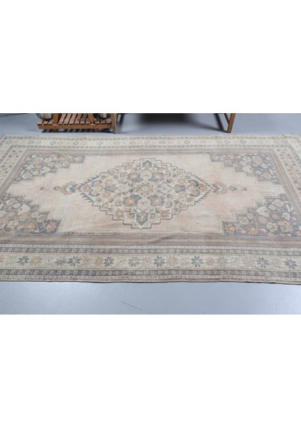 Türk Halısı, Eskitme Halı, Halı, 165 x 301 cm Bej Halı, El Dokuma Yer Halı, Kabilesı Oturma Odası Halı