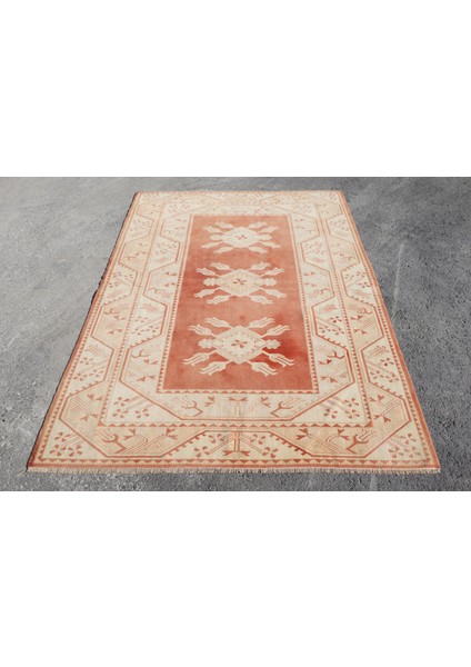 Eskitme Halı, Türk Halısı, Halı, 148 x 206 cm Turuncu Halı, Kabilesı Banyo Halı, Yün Alan Halı, 4691