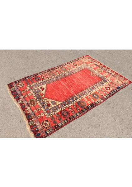 Eskitme Halı, Türk Halısı, Halı, 122 x 190 cm Kırmızı Halı, Kabilesı Banyo Halı, Alan Halı, 3236