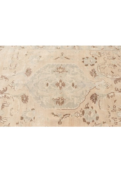 Eskitme Halı, Türk Halısı, Halı, 133 x 277 cm Bej Halı, Organik Büyük Halı, Dekoratif Yer Halı, 3314
