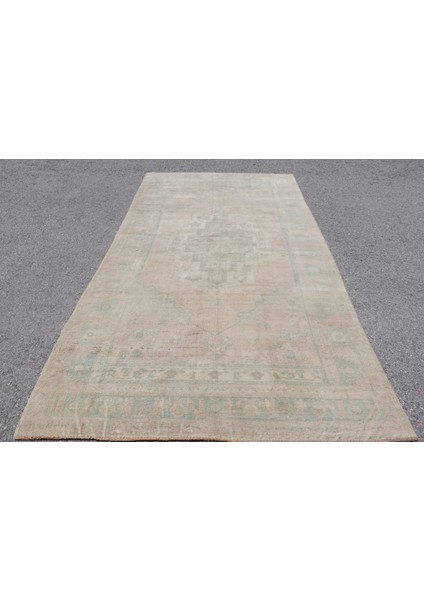 Eskitme Halı, Türk Halısı, Halı, 168 x 325 cm Bej Halı, Dekoratif Salon Halı, Kabilesı Yer Halı, 3364