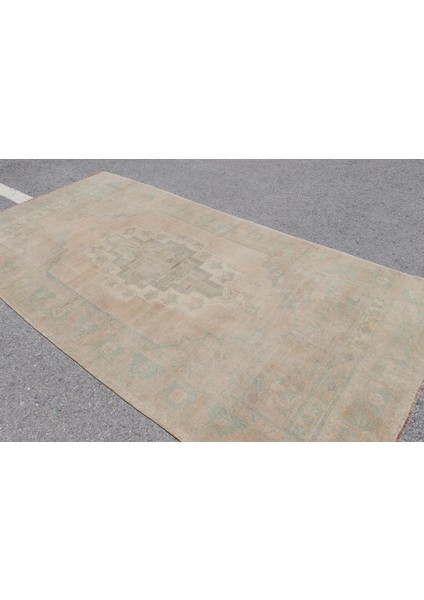 Eskitme Halı, Türk Halısı, Halı, 168 x 325 cm Bej Halı, Dekoratif Salon Halı, Kabilesı Yer Halı, 3364