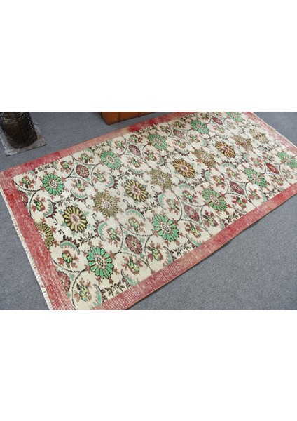 Türk Halısı, Eskitme Halı, Halı, 122 x 230 cm Bej Halı, Kabilesı Banyo Halı, Yün Alan Halı, 11322
