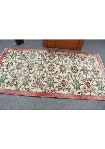 Türk Halısı, Eskitme Halı, Halı, 122 x 230 cm Bej Halı, Kabilesı Banyo Halı, Yün Alan Halı, 11322
