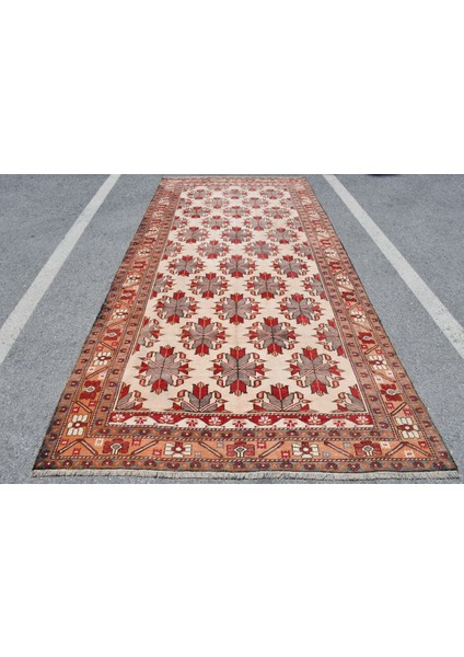 Eskitme Halı, Türk Halısı, Halı, 169 x 357 cm Bej Halı, Yün Yer Halı, Yer Halı, Bohemsı Büyük Halı, 4