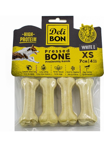 Delibon Gerçek Deriden Pres Kemik 4x7cm - White