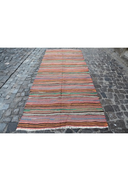 Eskitme Halı, Türk Halısı, Halı, 130 x 312 cm Yeşil Halı, Dekoratif Yer Halı, Ofice Yer Halı, 4418