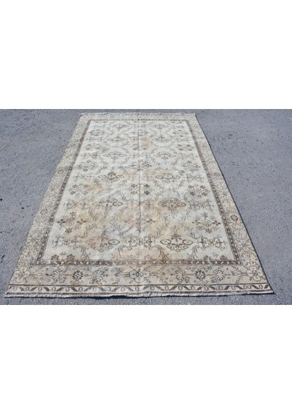 Türk Halısı, Eskitme Halı, Halı, 167 x 274 cm Bej Halı, Anadolusı Salon Halı, El Yapımı Salon Halı, 5
