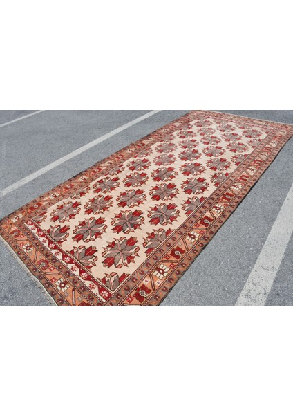 Eskitme Halı, Türk Halısı, Halı, 169 x 357 cm Bej Halı, Yün Yer Halı, Yer Halı, Bohemsı Büyük Halı, 4