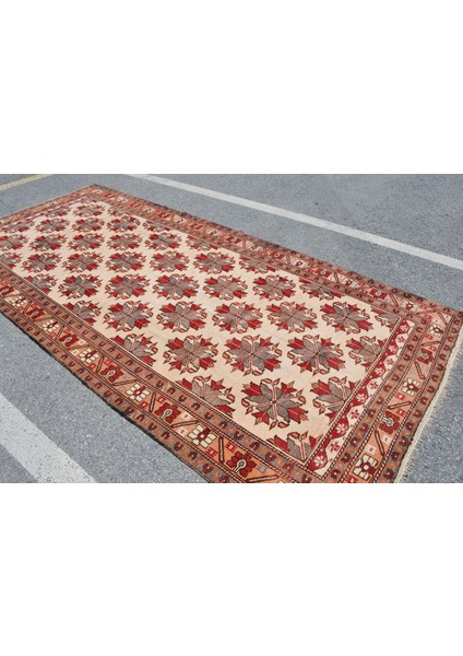Eskitme Halı, Türk Halısı, Halı, 169 x 357 cm Bej Halı, Yün Yer Halı, Yer Halı, Bohemsı Büyük Halı, 4