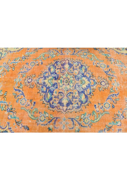 Türk Halısı, Eskitme Halı, Halı, 137 x 263 cm Turuncu Halı, Yün Banyo Halı, Dekoratif Alan Halı, 1130