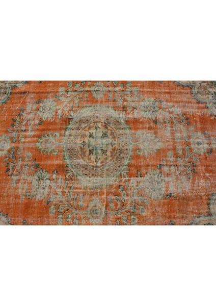 Türk Halısı, Eskitme Halı, Halı, 122 x 256 cm Turuncu Halı, Alan Halı, Dekoratif Alan Halı, 5238