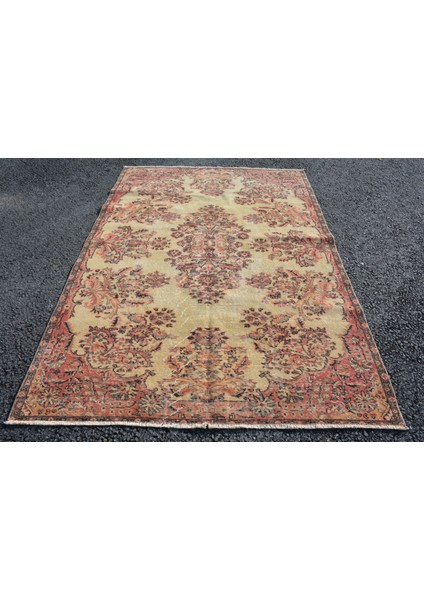 Türk Halısı, Eskitme Halı, Halı, 162 x 233 cm Bej Halı, Dekoratif Büyük Halı, Kabilesı Yer Halı, 5295