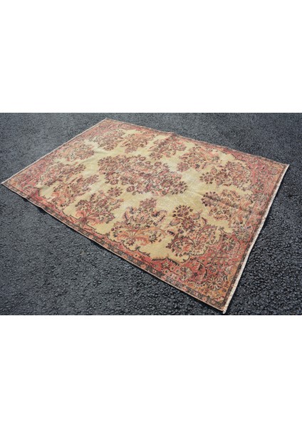 Türk Halısı, Eskitme Halı, Halı, 162 x 233 cm Bej Halı, Dekoratif Büyük Halı, Kabilesı Yer Halı, 5295
