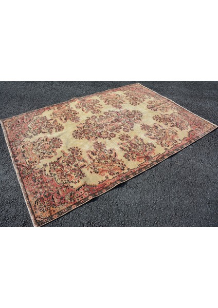 Türk Halısı, Eskitme Halı, Halı, 162 x 233 cm Bej Halı, Dekoratif Büyük Halı, Kabilesı Yer Halı, 5295