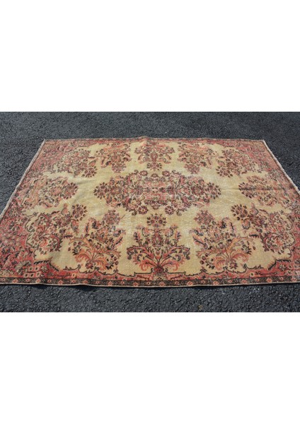 Türk Halısı, Eskitme Halı, Halı, 162 x 233 cm Bej Halı, Dekoratif Büyük Halı, Kabilesı Yer Halı, 5295