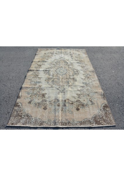 Türk Halısı, Eskitme Halı, Halı, 154 x 255 cm Bej Halı, Organik Büyük Halı, Kabilesı Yer Halı, 7776
