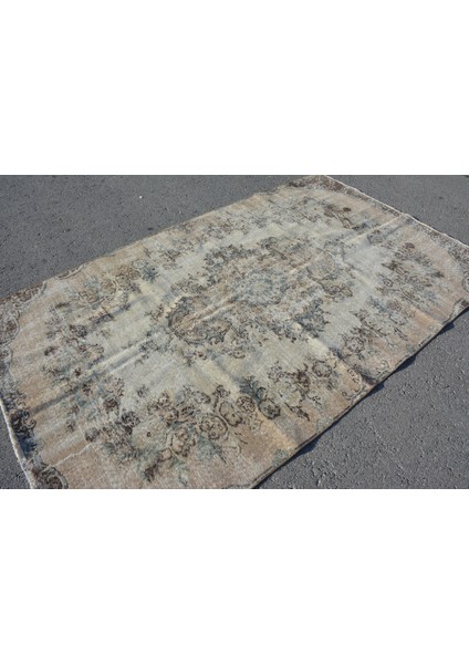 Türk Halısı, Eskitme Halı, Halı, 154 x 255 cm Bej Halı, Organik Büyük Halı, Kabilesı Yer Halı, 7776