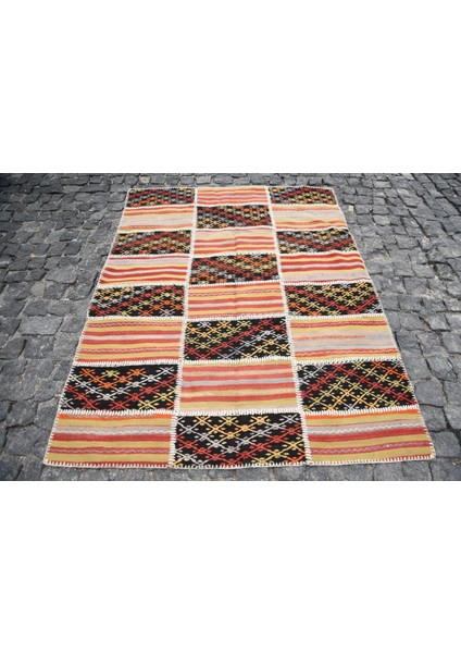 Türk Halısı, Eskitme Halı, Halı, 145 x 186 cm Kırmızı Halı, Anadolusı Banyo Halı, 2913