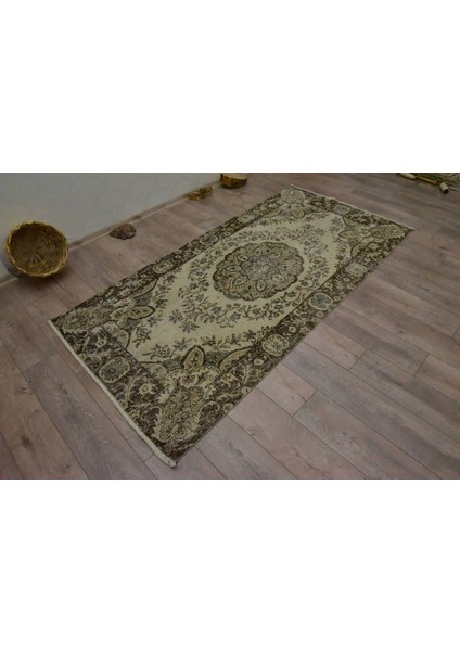Türk Halısı, Eskitme Halı, Halı, 117 x 236 cm Bej Halı, Ofice Banyo Halı, Bahçe Alan Halı, 532