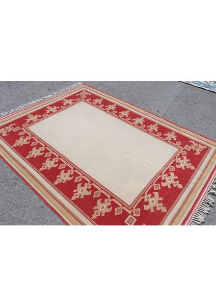 Türk Halısı, Eskitme Halı, Halı, 180 x 238 cm Bej Halı, Yer Halı, Dekoratif Büyük Halı, 7302