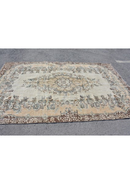 Eskitme Halı, Türk Halısı, Halı, 178 x 290 cm Bej Halı, Ofice Salon Halı, Dekoratif Oturma Odası Halı,