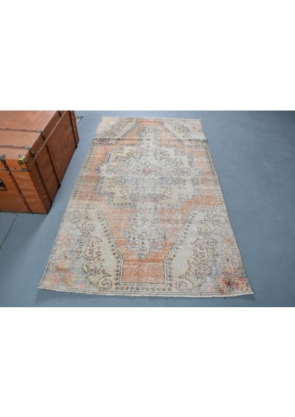 Eskitme Halı, Türk Halısı, Halı, 120 x 202 cm Turuncu Halı, Yün Alan Halı, Bohemsı Alan Halı, 10951