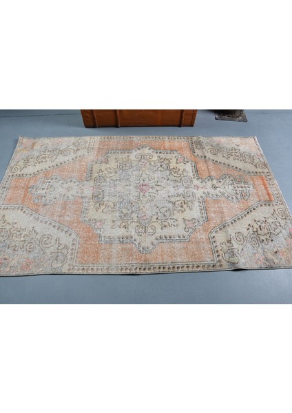 Eskitme Halı, Türk Halısı, Halı, 120 x 202 cm Turuncu Halı, Yün Alan Halı, Bohemsı Alan Halı, 10951