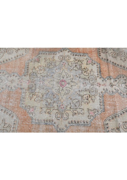 Eskitme Halı, Türk Halısı, Halı, 120 x 202 cm Turuncu Halı, Yün Alan Halı, Bohemsı Alan Halı, 10951