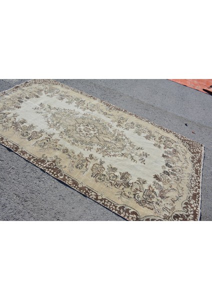 Eskitme Halı, Türk Halısı, Halı, 155 x 290 cm Bej Halı, Dekoratif Büyük Halı, Ofice Yer Halı, 7292