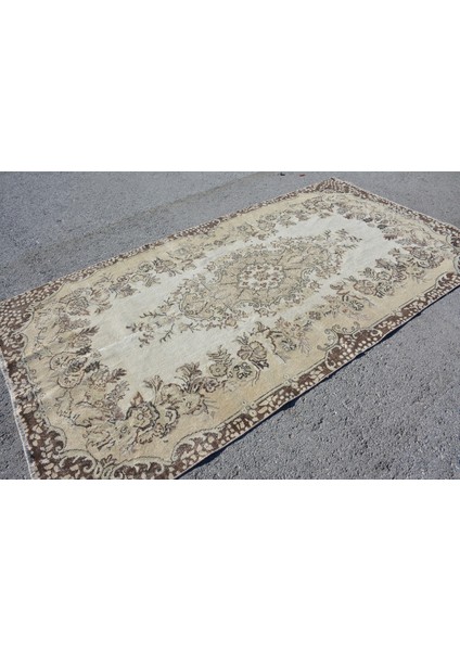 Eskitme Halı, Türk Halısı, Halı, 155 x 290 cm Bej Halı, Dekoratif Büyük Halı, Ofice Yer Halı, 7292