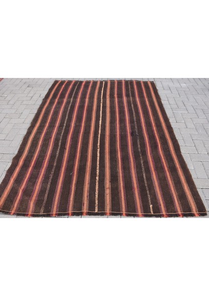 Türk Kilim, Eskitme Kilim, Large Kilim, 170 x 219 cm Siyah Kilim, El Yapımı Kilim, Oturma Odasısı Kili