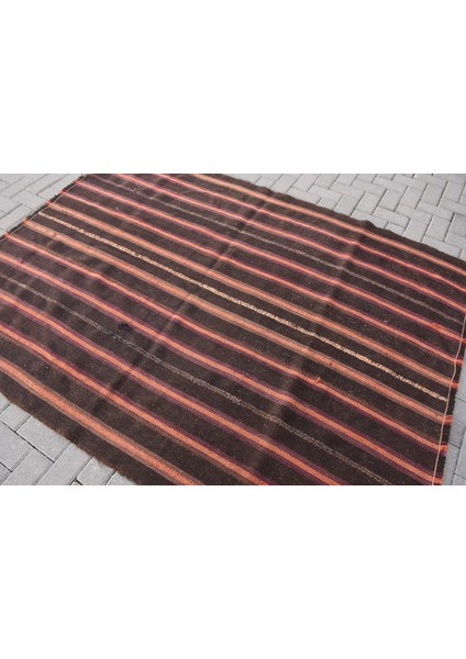 Türk Kilim, Eskitme Kilim, Large Kilim, 170 x 219 cm Siyah Kilim, El Yapımı Kilim, Oturma Odasısı Kili