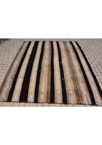 Eskitme Halı, Türk Halısı, Halı, 202 x 239 cm Bej Halı, El Dokuma Büyük Halı, Organik Yer Halı, 8139