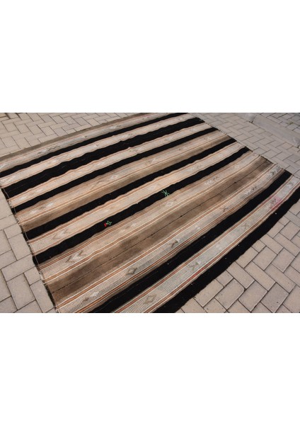 Eskitme Halı, Türk Halısı, Halı, 202 x 239 cm Bej Halı, El Dokuma Büyük Halı, Organik Yer Halı, 8139