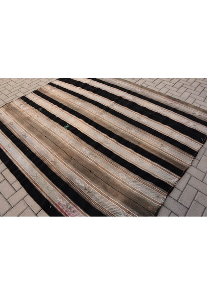 Eskitme Halı, Türk Halısı, Halı, 202 x 239 cm Bej Halı, El Dokuma Büyük Halı, Organik Yer Halı, 8139