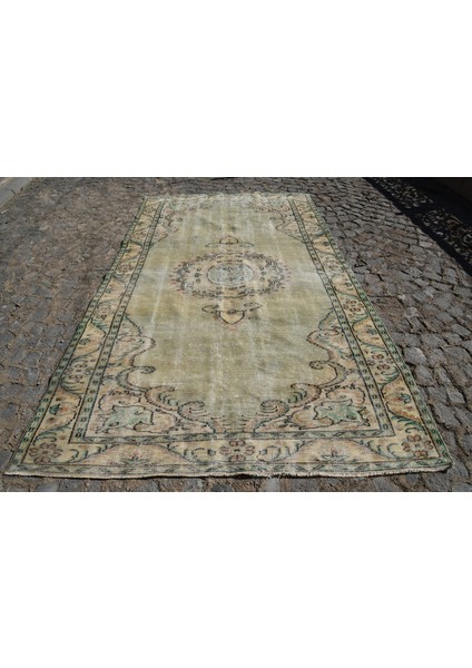 Eskitme Halı, Türk Halısı, Halı, 180 x 296 cm Yeşil Halı, Kabilesı Salon Halı, Yün Büyük Halı, 2424