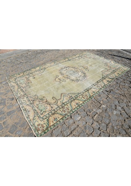 Eskitme Halı, Türk Halısı, Halı, 180 x 296 cm Yeşil Halı, Kabilesı Salon Halı, Yün Büyük Halı, 2424