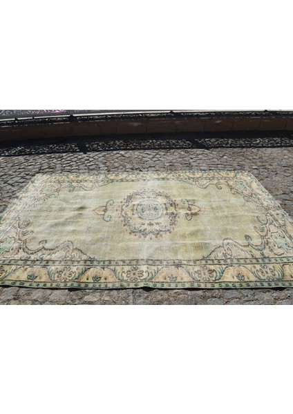 Eskitme Halı, Türk Halısı, Halı, 180 x 296 cm Yeşil Halı, Kabilesı Salon Halı, Yün Büyük Halı, 2424