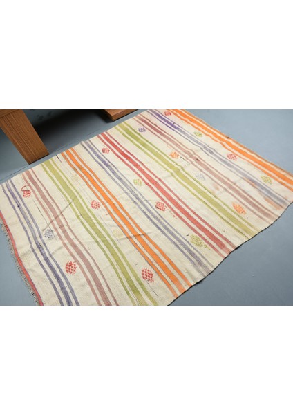 Eskitme Kilim, Türk Kilim, Area Kilim, 156 x 182 cm Turuncu Kilim, El Dokuma Kilim, Banyosı Kilim, 10