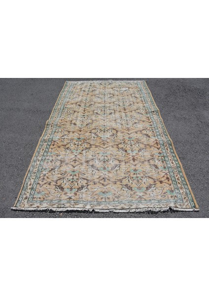 Türk Halısı, Eskitme Halı, Halı, 155 x 256 cm Turuncu Halı, Bahçe Yer Halı, El Dokuma Yer Halı, 9648