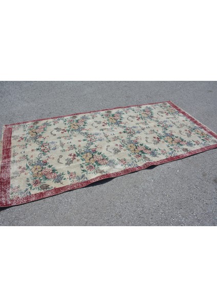 Eskitme Halı, Türk Halısı, Halı, 127 x 265 cm Bej Halı, Yün Alan Halı, El Dokuma Alan Halı, 9663 modelleri
