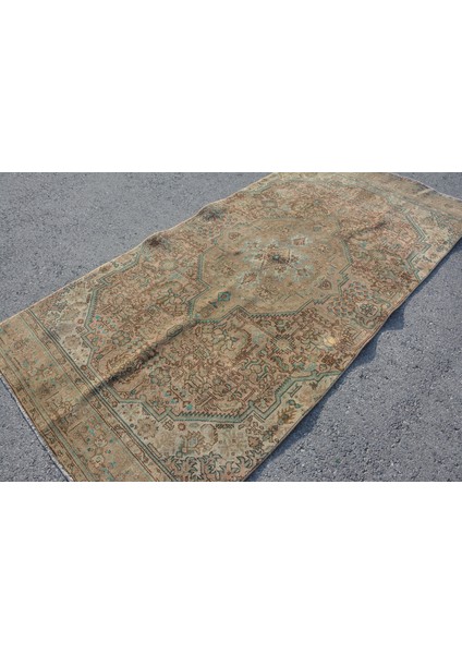 Eskitme Halı, Türk Halısı, Halı, 136 x 282 cm Kahverengi Halı, Bahçe Büyük Halı, Ofice Oturma Odası Ha