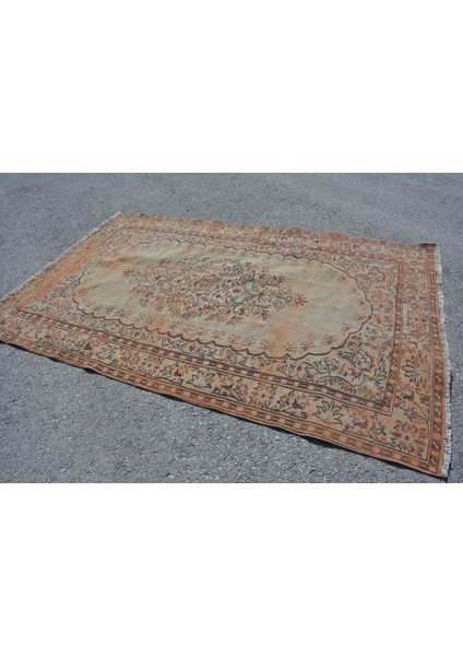 Türk Halısı, Eskitme Halı, Halı, 173 x 264 cm Kahverengi Halı, El Dokuma Yer Halı, 9670