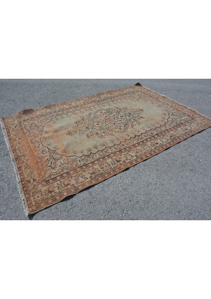 Türk Halısı, Eskitme Halı, Halı, 173 x 264 cm Kahverengi Halı, El Dokuma Yer Halı, 9670