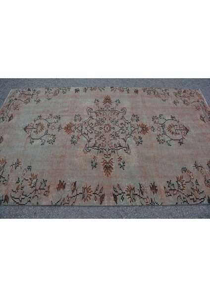 Eskitme Halı, Türk Halısı, Halı, 133 x 221 cm Yeşil Halı, Ofice Alan Halı, Yün Alan Halı, 9703